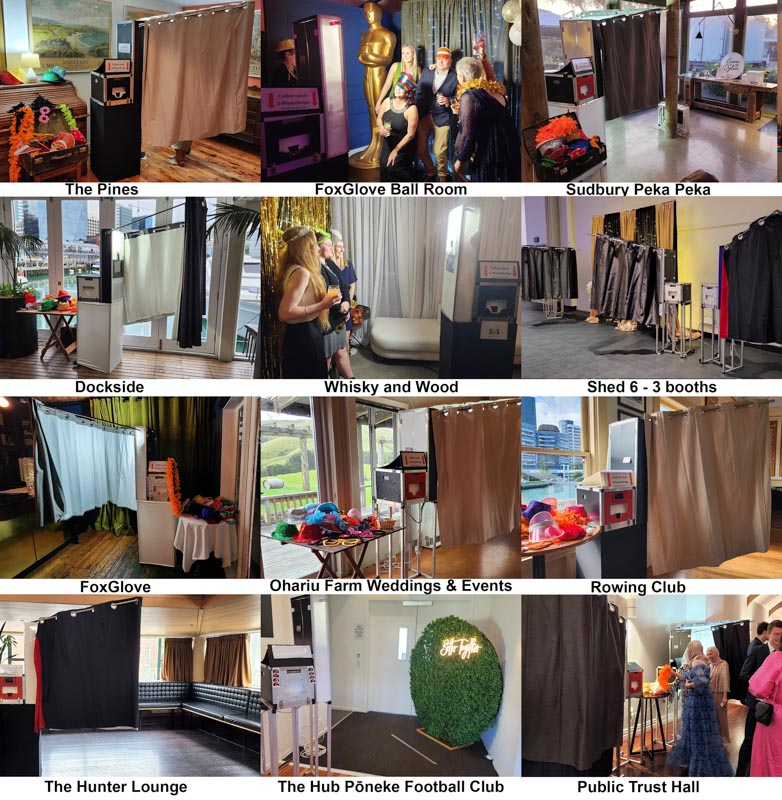NZPhotoBooth at Wellington venues — The Pines, FoxGlove, Shed 6, Dockside and more