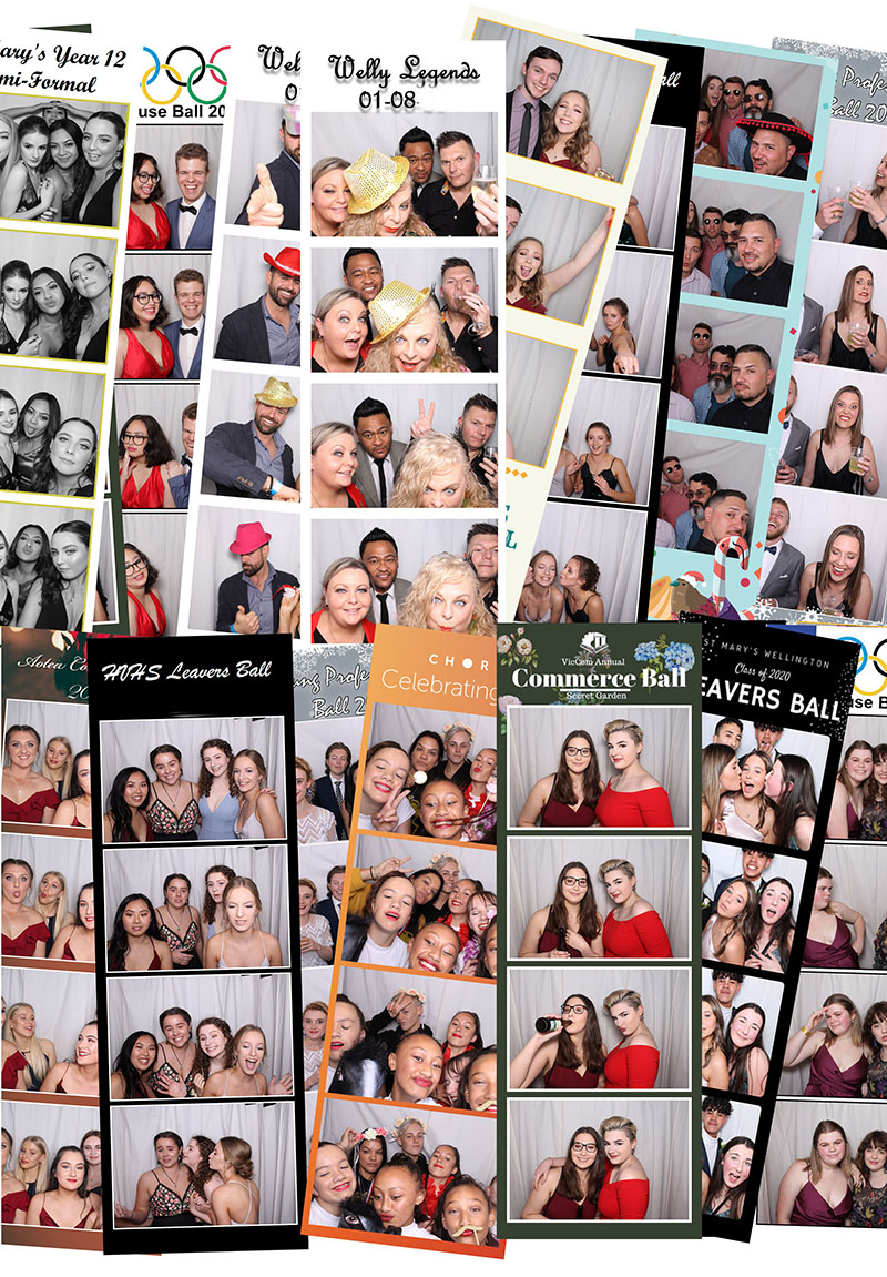 Custom designed photo strips for school balls and events